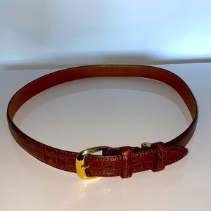 Cole Haan Alligator Embossed Italian Leather belt, cognac, Men’s 36/90